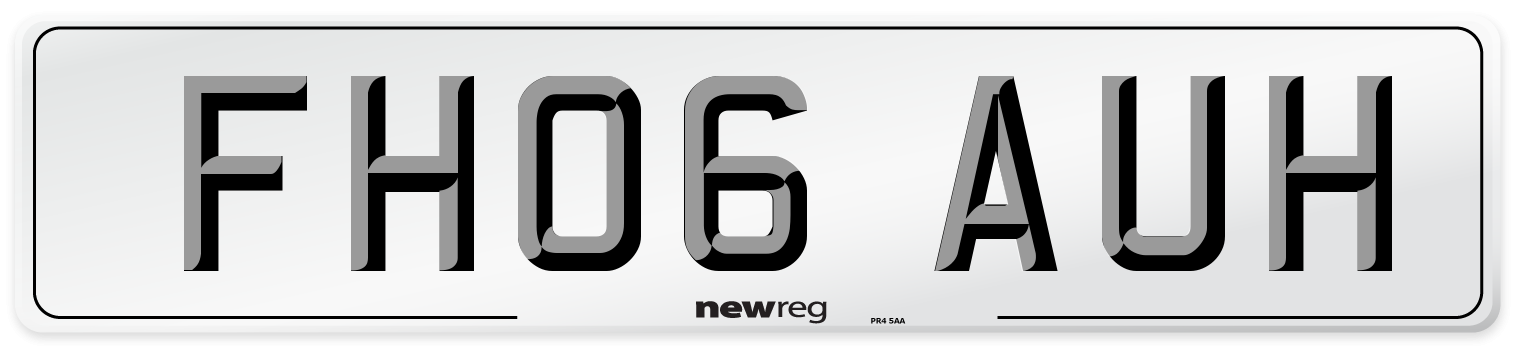 FH06 AUH Number Plate from New Reg